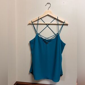 Express Strappy Crisscross Cami Women’s Size Medium Blue